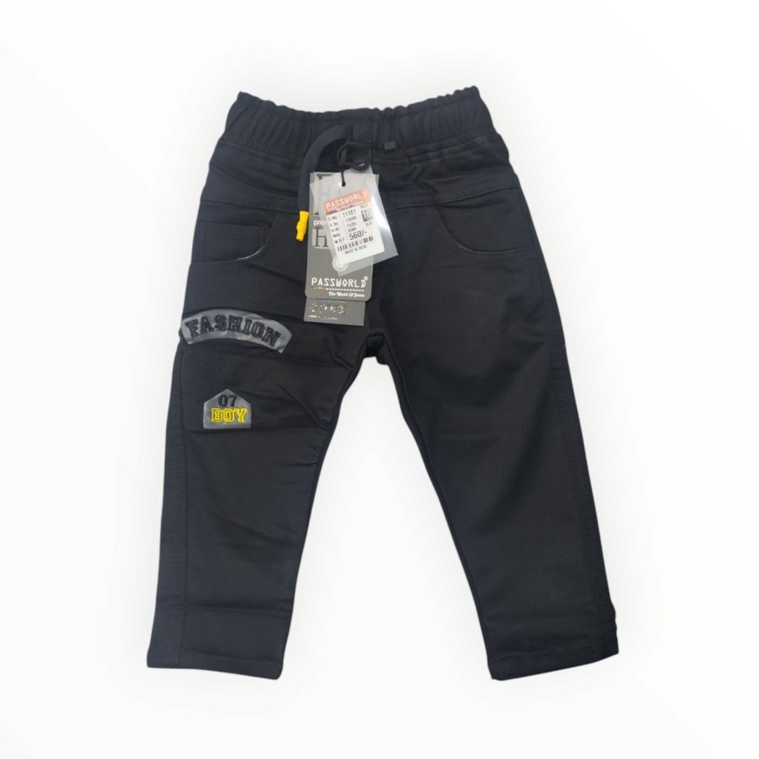 Boys : Cotton Jeans ( P 03 ) ( Color : Black ) ( Size : 20 ) ( 18 - 24 Month )